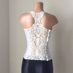 Tank top White one size lace on the back